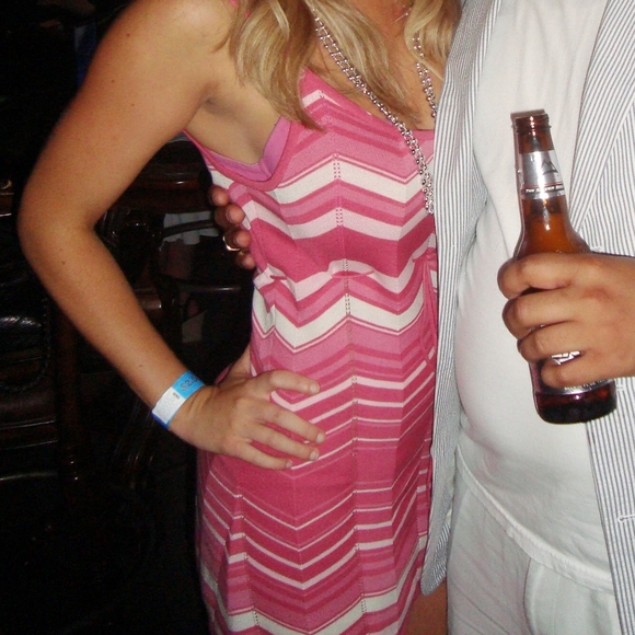 Guess Pink and White Stripe Knit Tank Dress - Picture 5 of 5